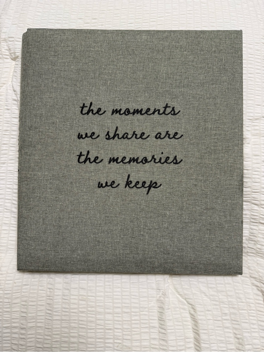 Gray Linen Memory Photo Album - The Moments We Share